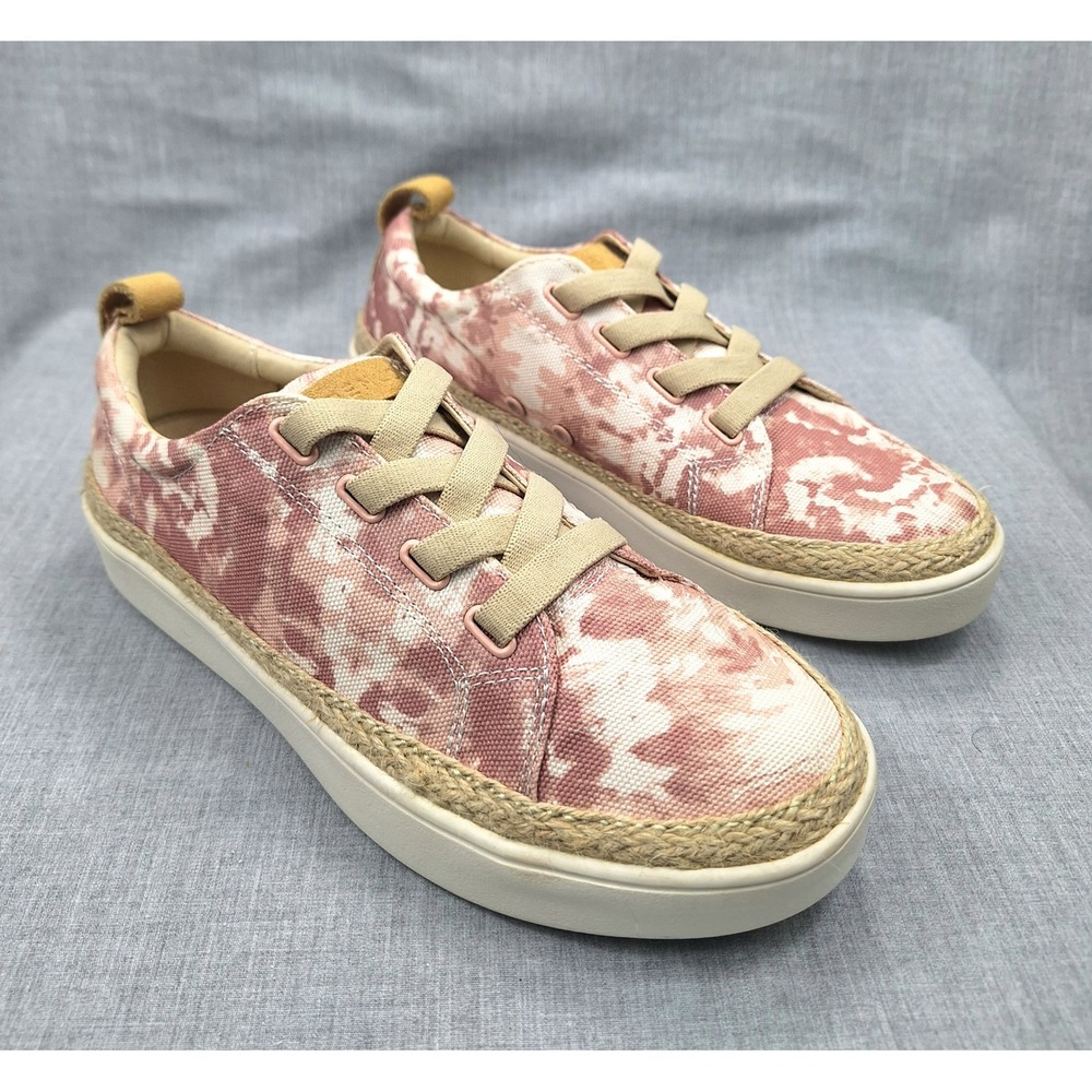Sperry Crest Vibe Pink Tie Dye Canvas Espadrille Platform Sneakers Womens 7.5 D